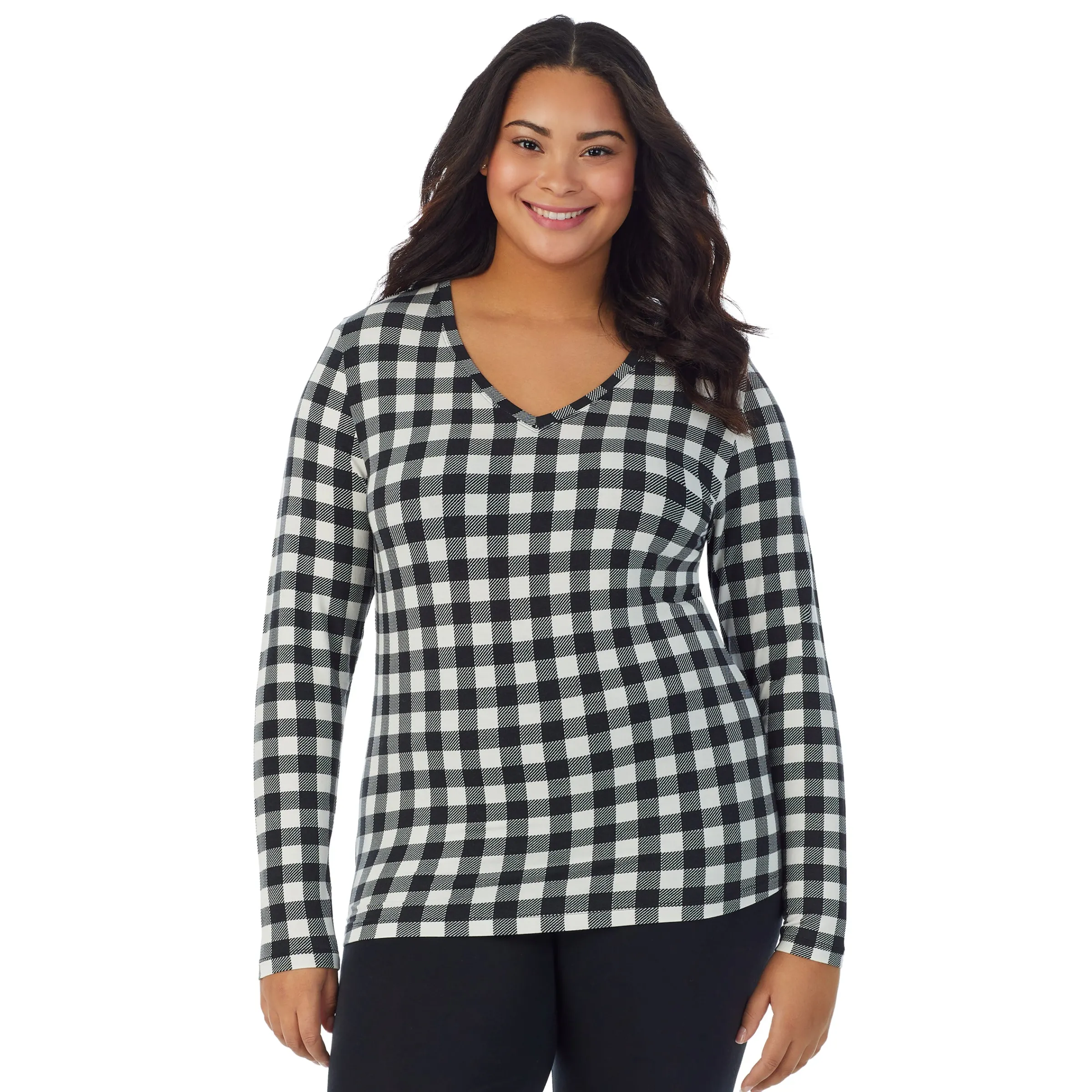 Clearance Softwear With Stretch Long Sleeve V-Neck PLUS Women Plus Size|Long Sleeves