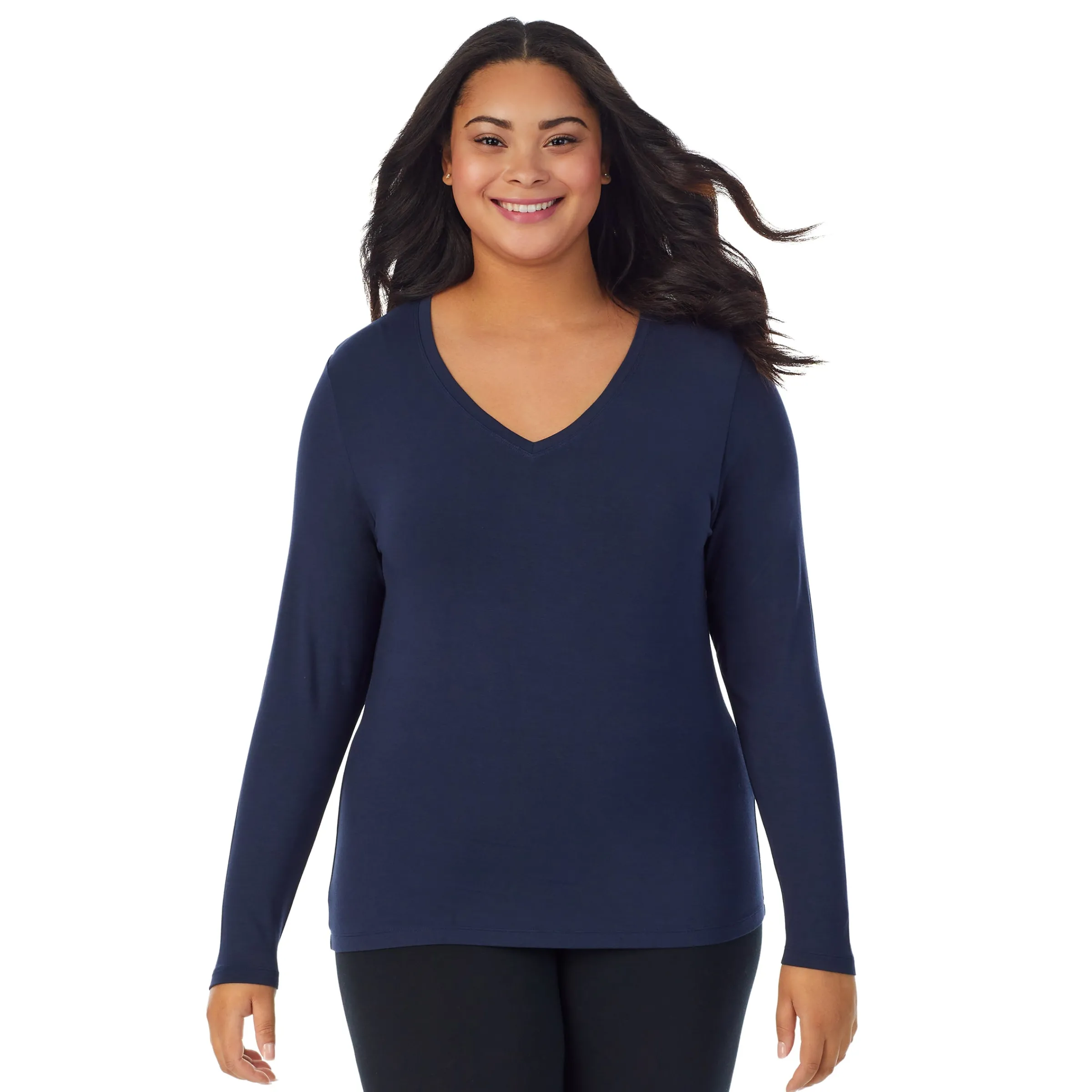 Clearance Softwear With Stretch Long Sleeve V-Neck PLUS Women Plus Size|Long Sleeves