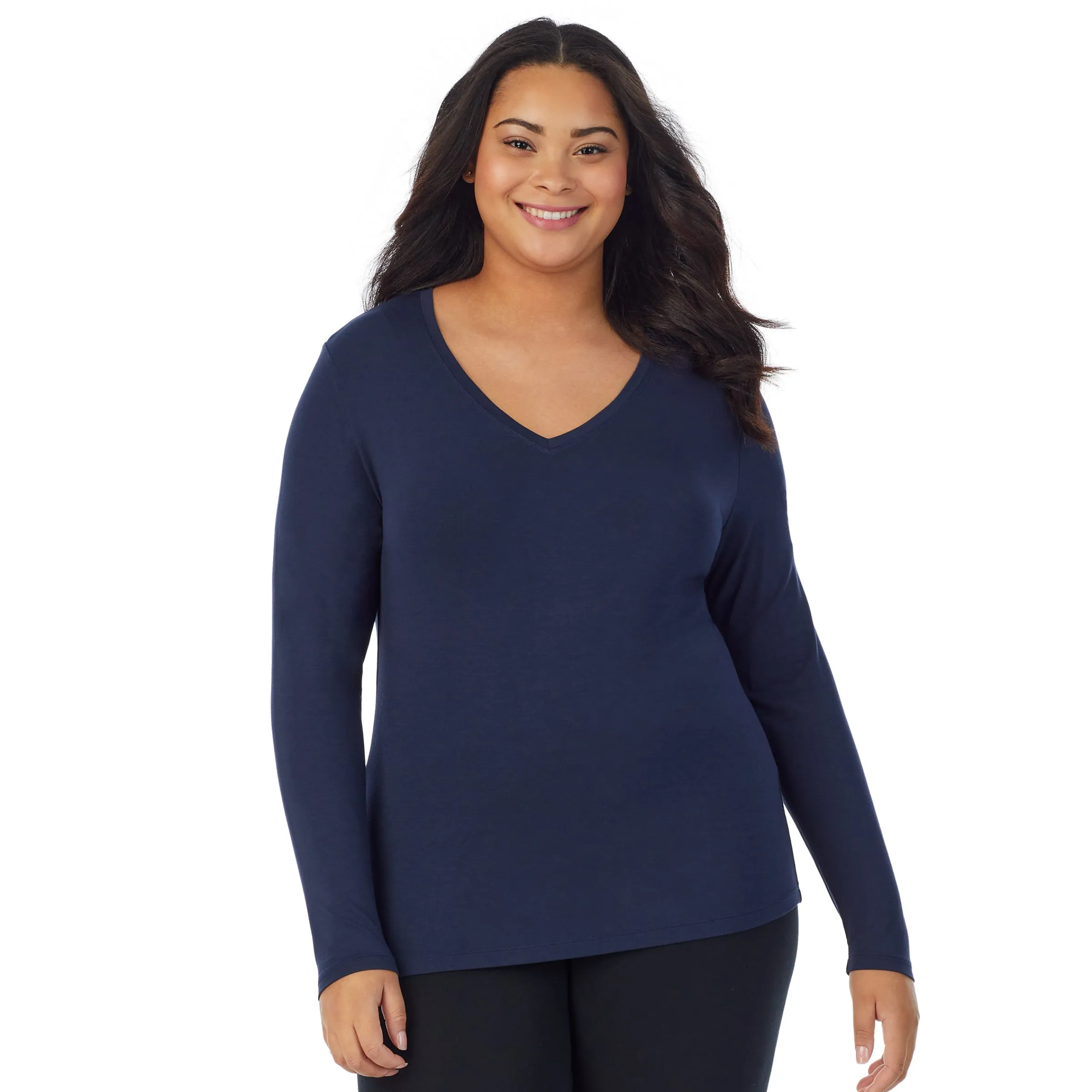 Clearance Softwear With Stretch Long Sleeve V-Neck PLUS Women Plus Size|Long Sleeves