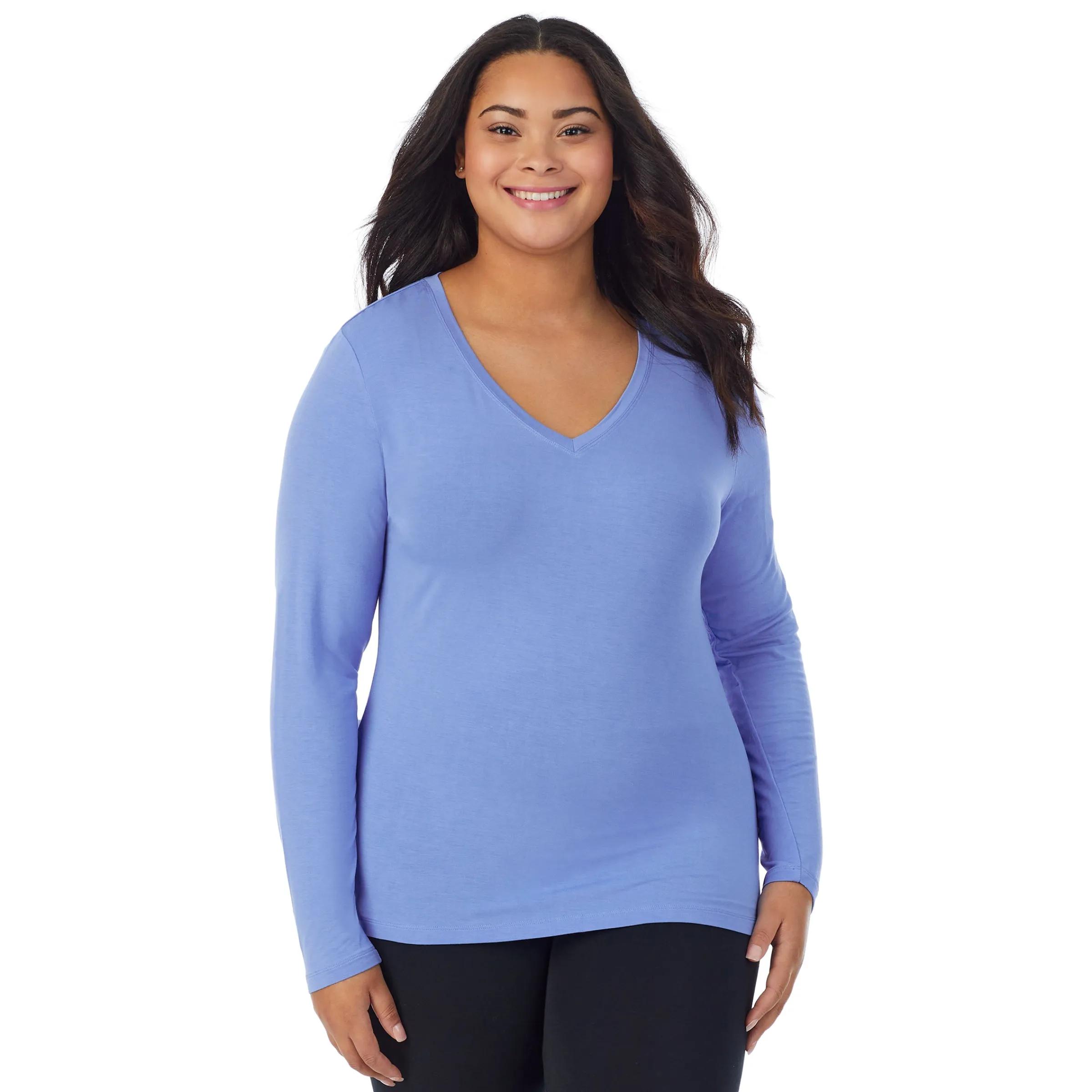 Clearance Softwear With Stretch Long Sleeve V-Neck PLUS Women Plus Size|Long Sleeves