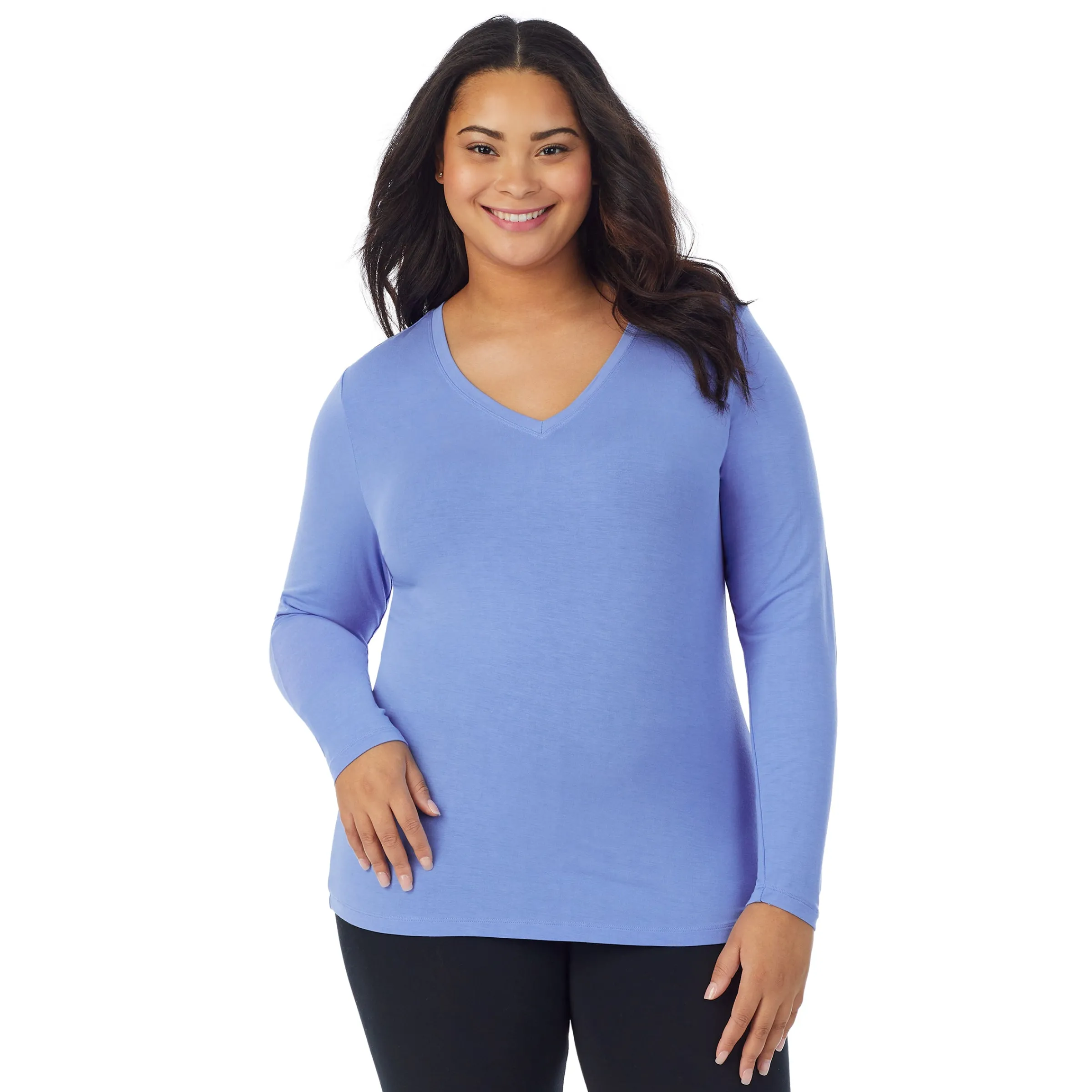Clearance Softwear With Stretch Long Sleeve V-Neck PLUS Women Plus Size|Long Sleeves