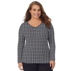 Clearance Softwear With Stretch Long Sleeve V-Neck PLUS Women Plus Size|Long Sleeves