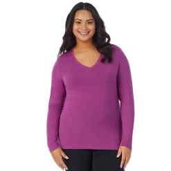 Clearance Softwear With Stretch Long Sleeve V-Neck PLUS Women Plus Size|Long Sleeves