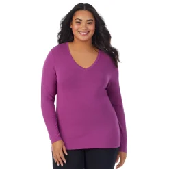 Clearance Softwear With Stretch Long Sleeve V-Neck PLUS Women Plus Size|Long Sleeves