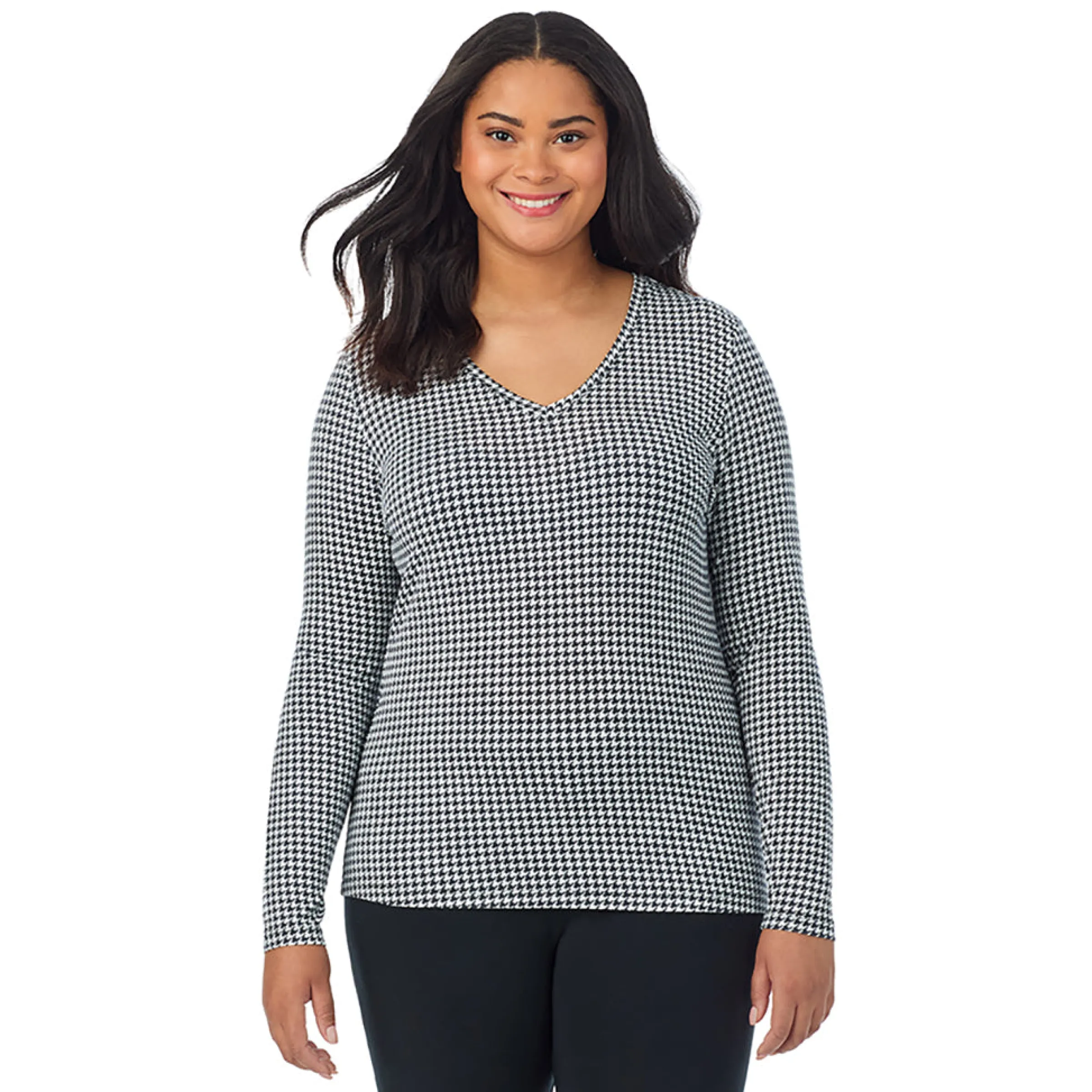 Clearance Softwear With Stretch Long Sleeve V-Neck PLUS Women Plus Size|Long Sleeves
