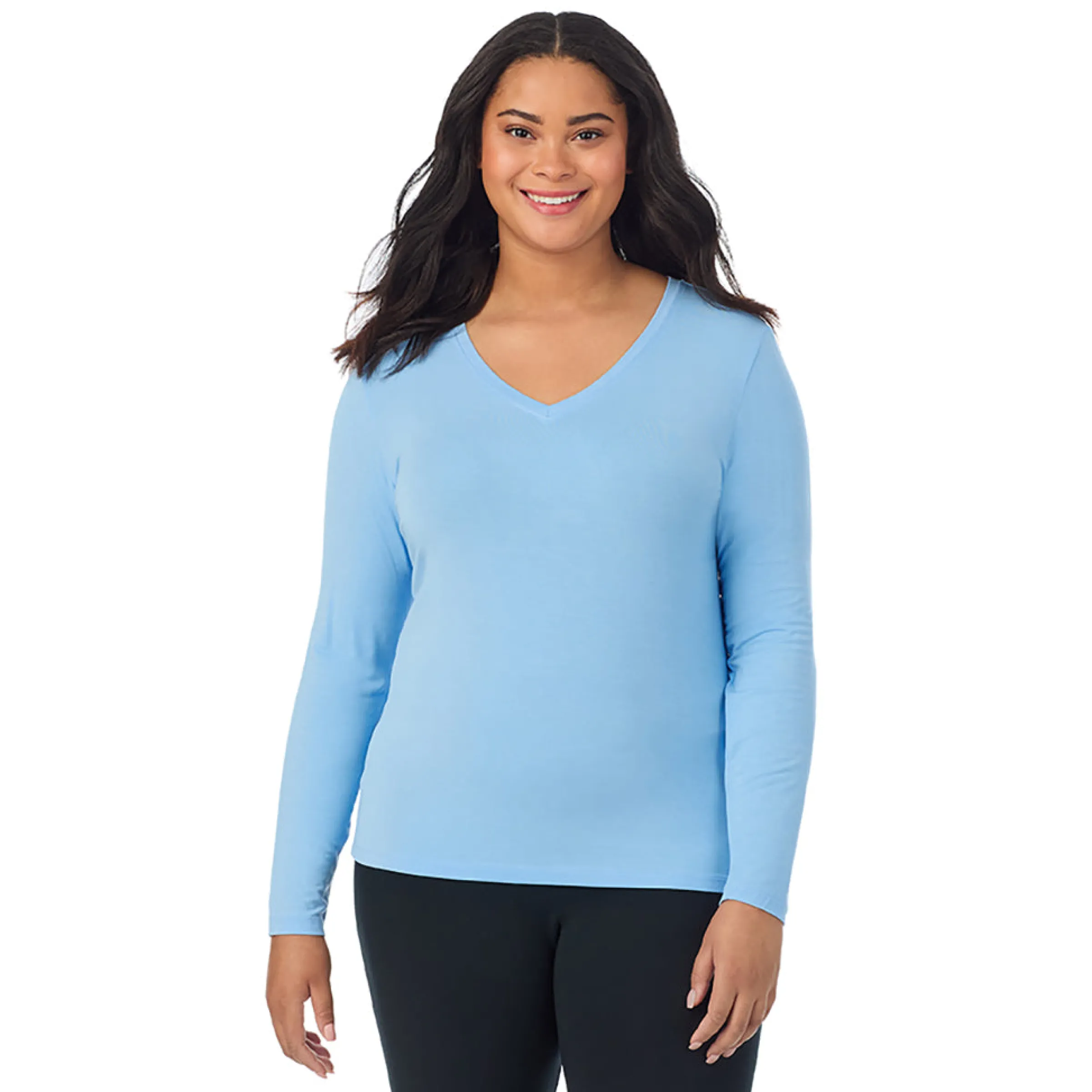 Clearance Softwear With Stretch Long Sleeve V-Neck PLUS Women Plus Size|Long Sleeves