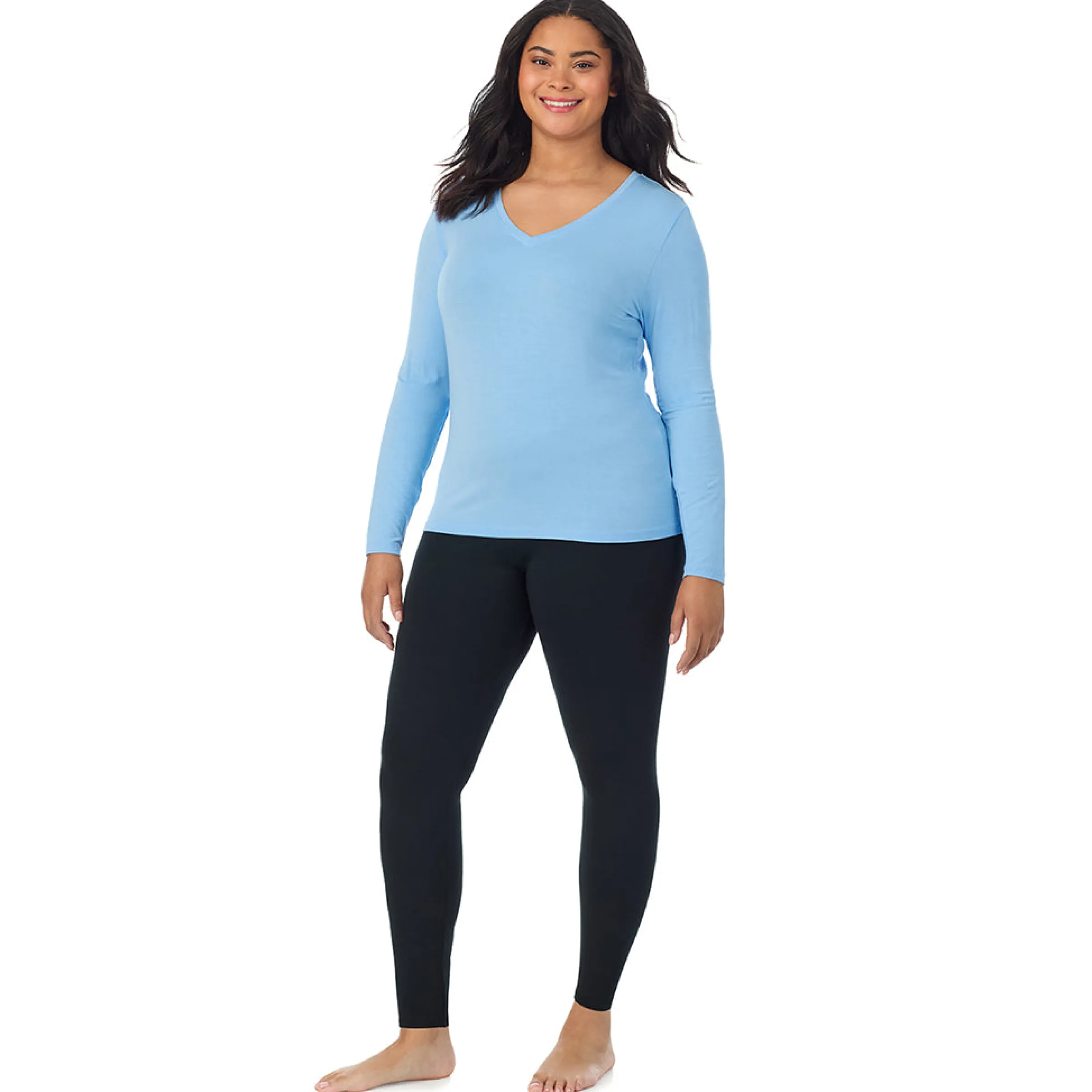Clearance Softwear With Stretch Long Sleeve V-Neck PLUS Women Plus Size|Long Sleeves