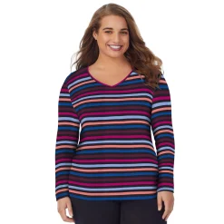 Clearance Softwear With Stretch Long Sleeve V-Neck PLUS Women Plus Size|Long Sleeves