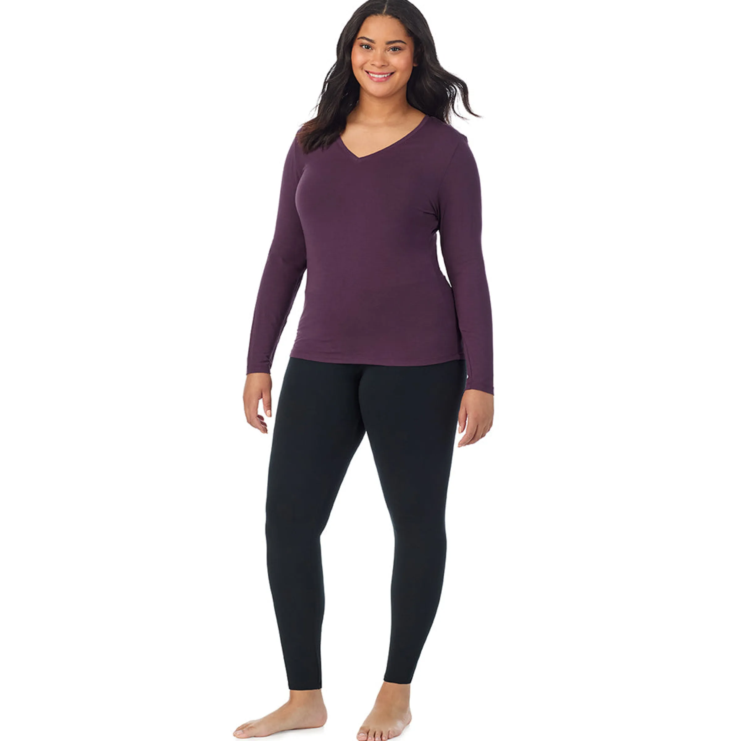 Clearance Softwear With Stretch Long Sleeve V-Neck PLUS Women Plus Size|Long Sleeves