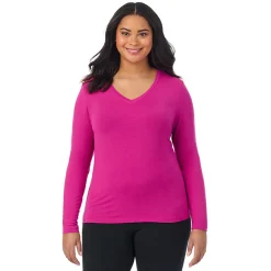 Clearance Softwear With Stretch Long Sleeve V-Neck PLUS Women Plus Size|Long Sleeves