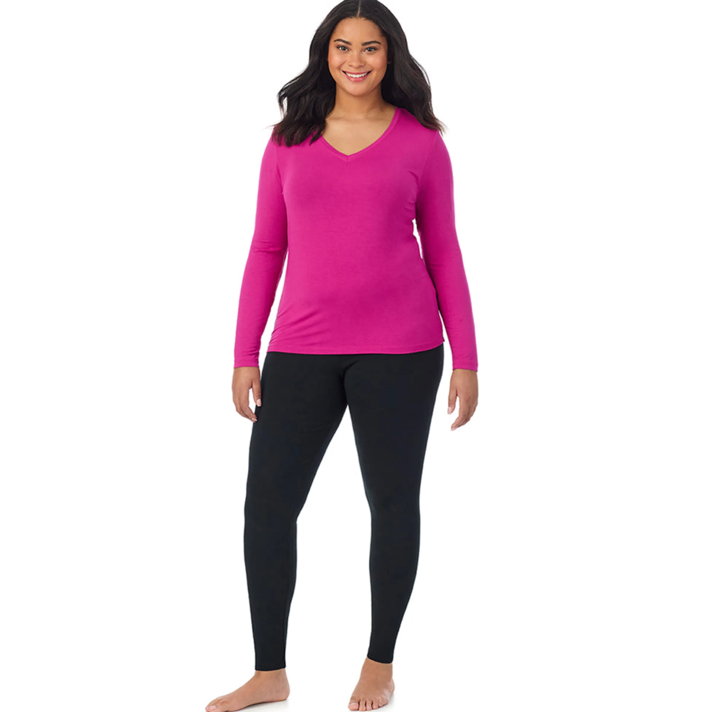Clearance Softwear With Stretch Long Sleeve V-Neck PLUS Women Plus Size|Long Sleeves