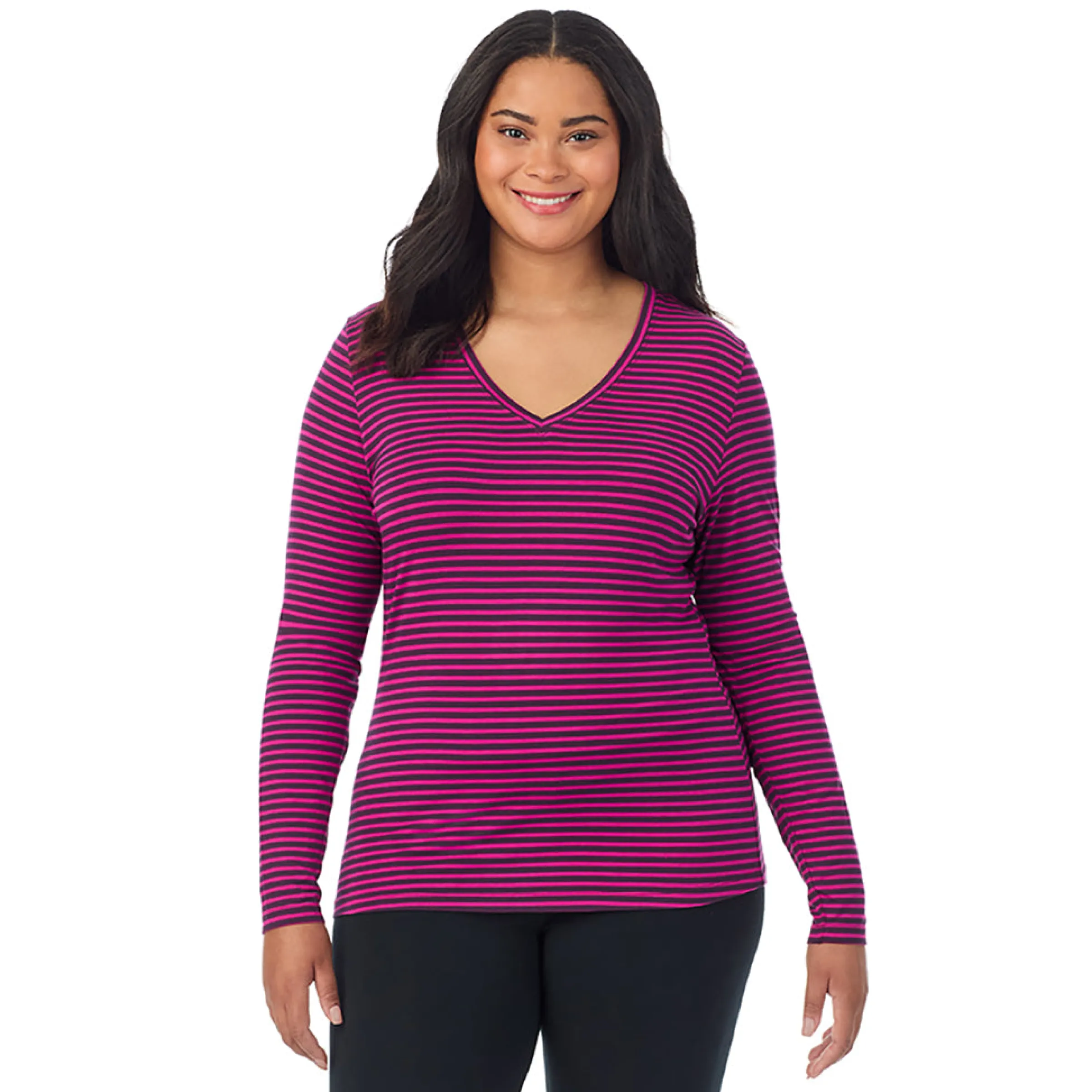 Clearance Softwear With Stretch Long Sleeve V-Neck PLUS Women Plus Size|Long Sleeves
