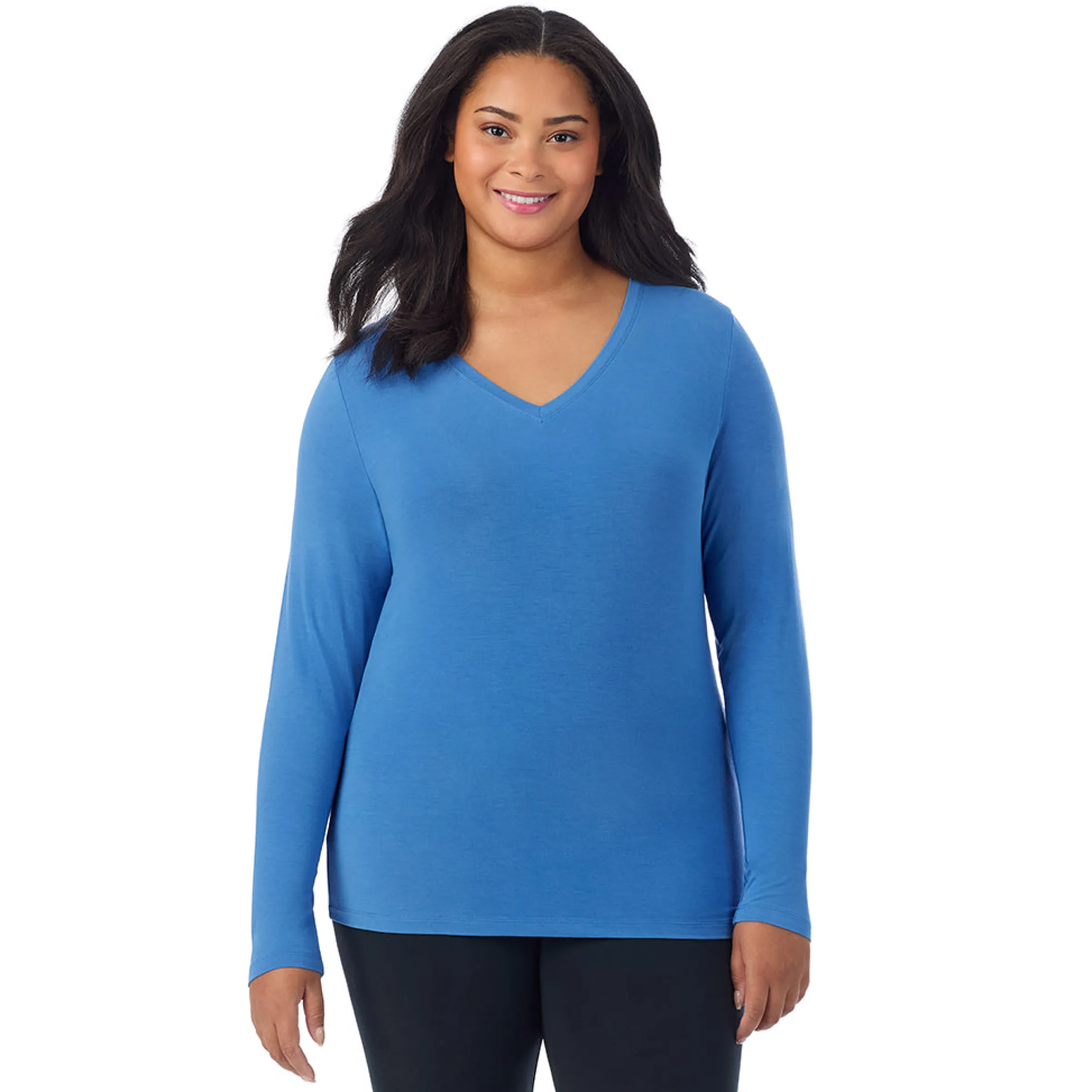 Clearance Softwear With Stretch Long Sleeve V-Neck PLUS Women Plus Size|Long Sleeves