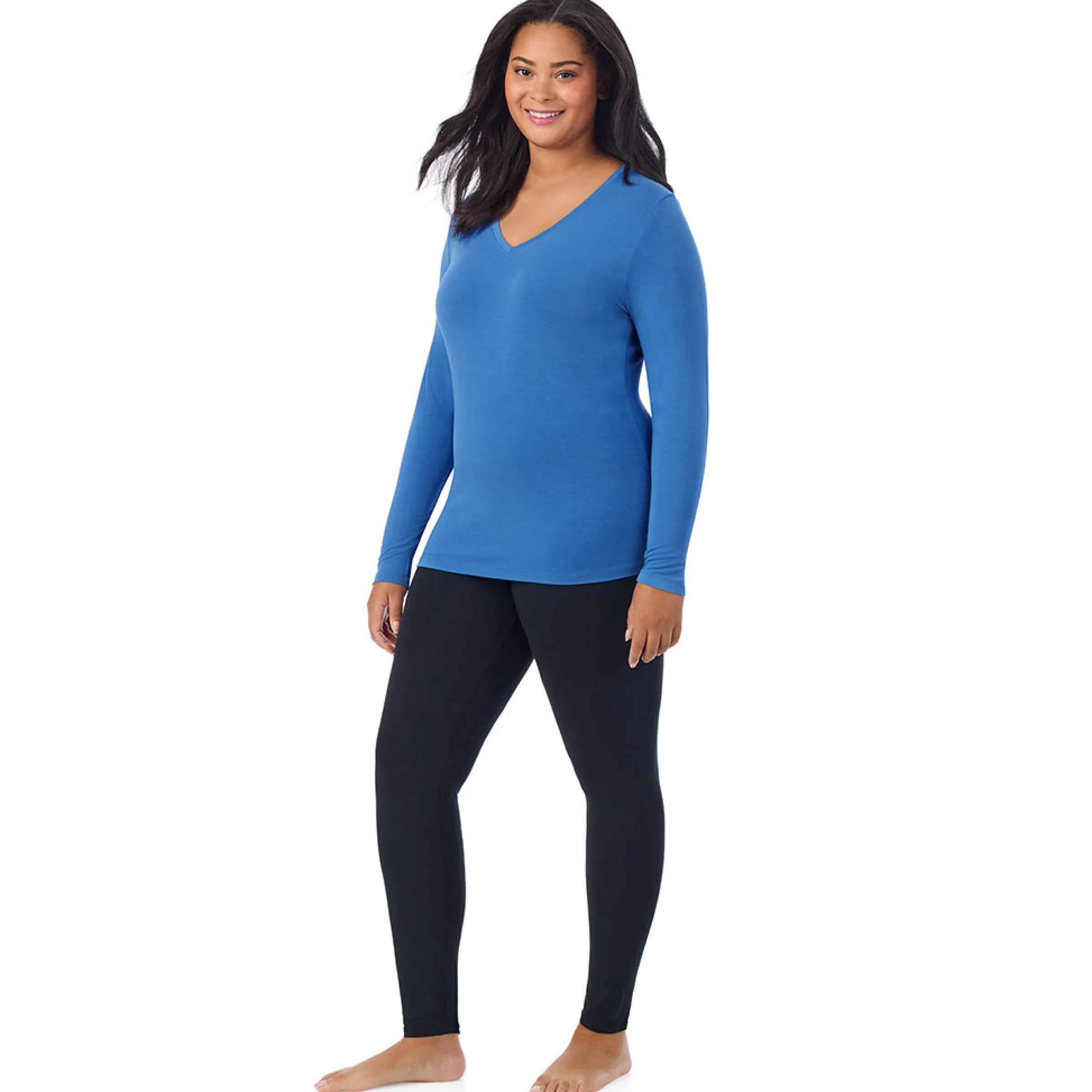 Clearance Softwear With Stretch Long Sleeve V-Neck PLUS Women Plus Size|Long Sleeves