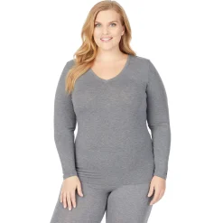Clearance Softwear With Stretch Long Sleeve V-Neck PLUS Women Plus Size|Long Sleeves