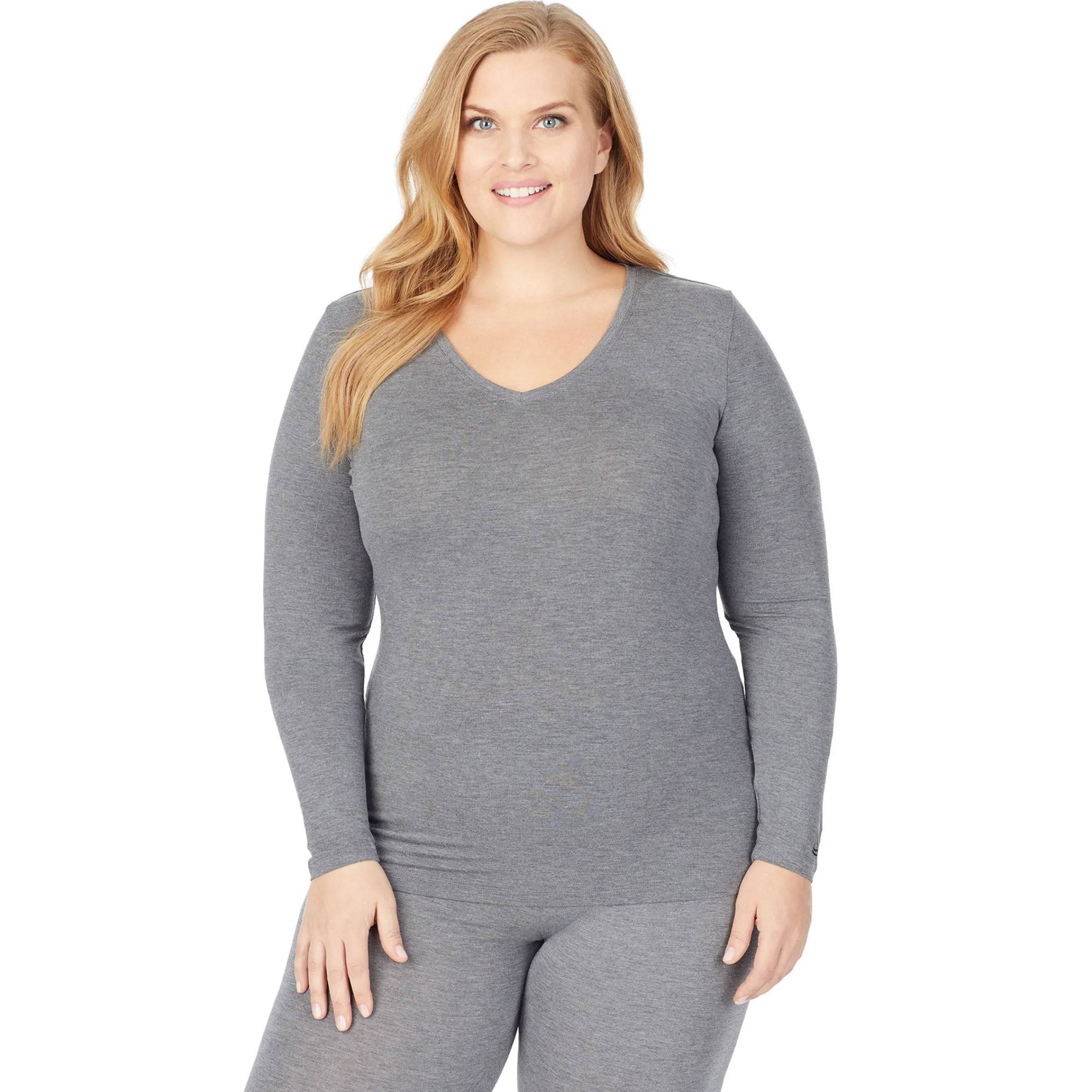 Clearance Softwear With Stretch Long Sleeve V-Neck PLUS Women Plus Size|Long Sleeves