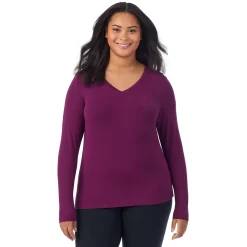 Clearance Softwear With Stretch Long Sleeve V-Neck PLUS Women Plus Size|Long Sleeves