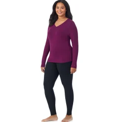 Clearance Softwear With Stretch Long Sleeve V-Neck PLUS Women Plus Size|Long Sleeves