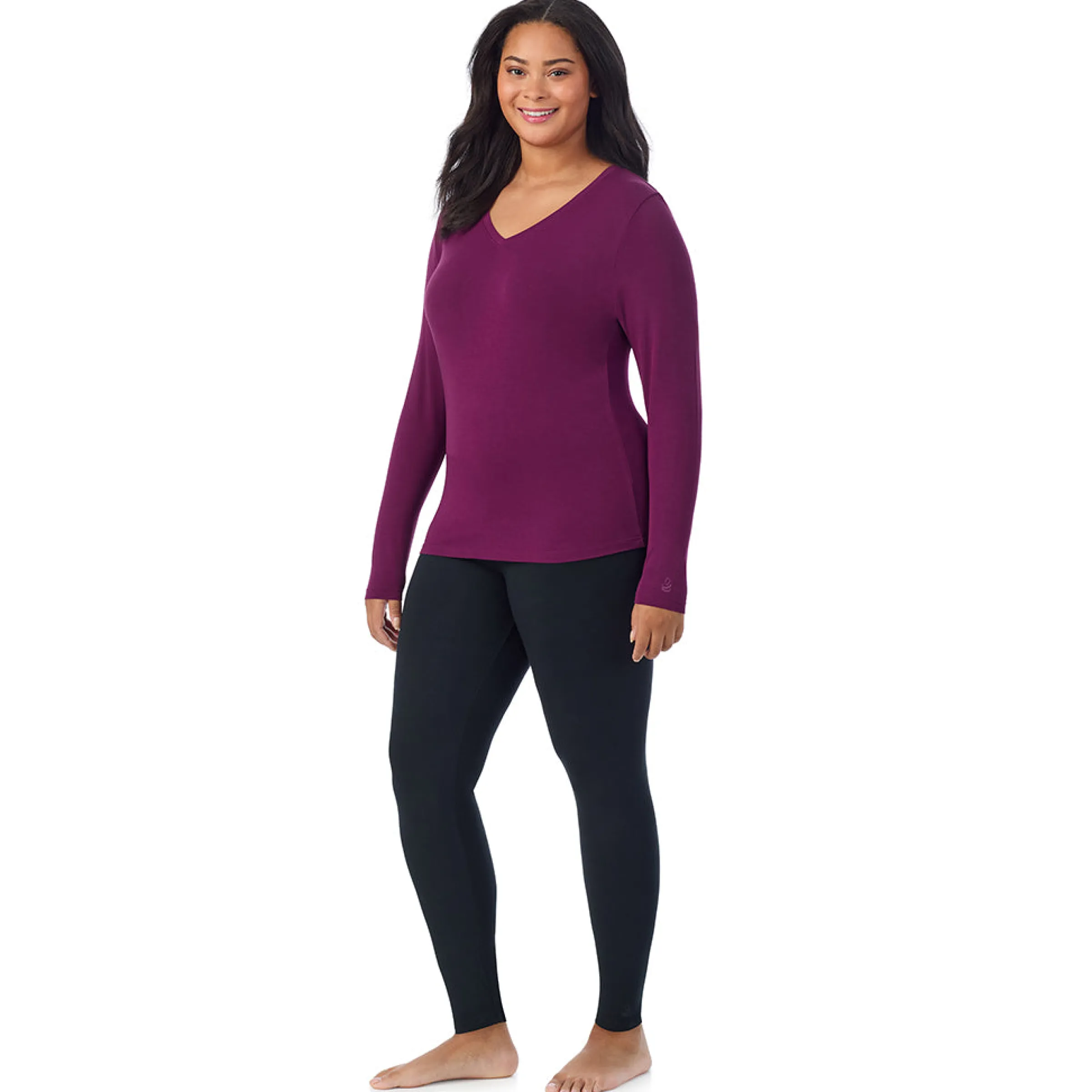 Clearance Softwear With Stretch Long Sleeve V-Neck PLUS Women Plus Size|Long Sleeves