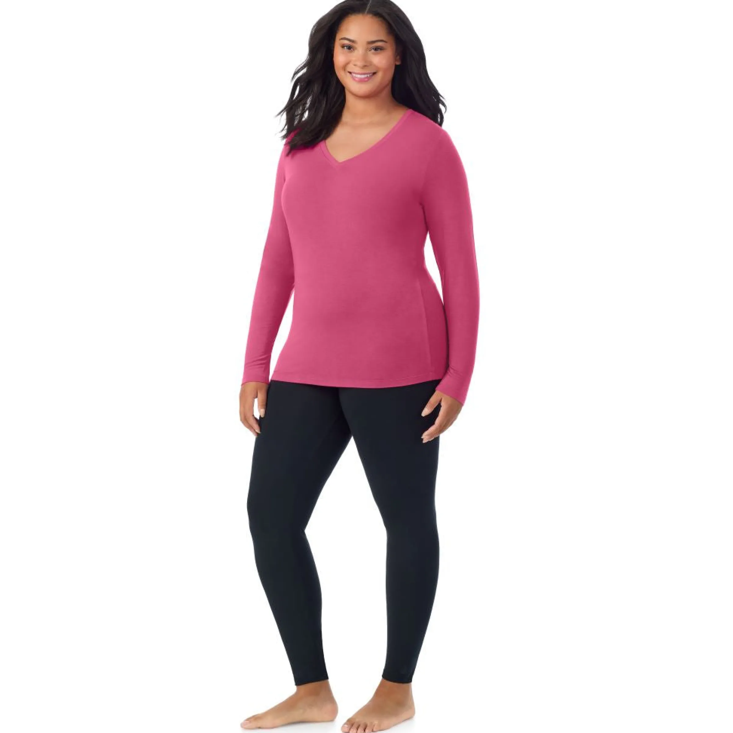 Clearance Softwear With Stretch Long Sleeve V-Neck PLUS Women Plus Size|Long Sleeves