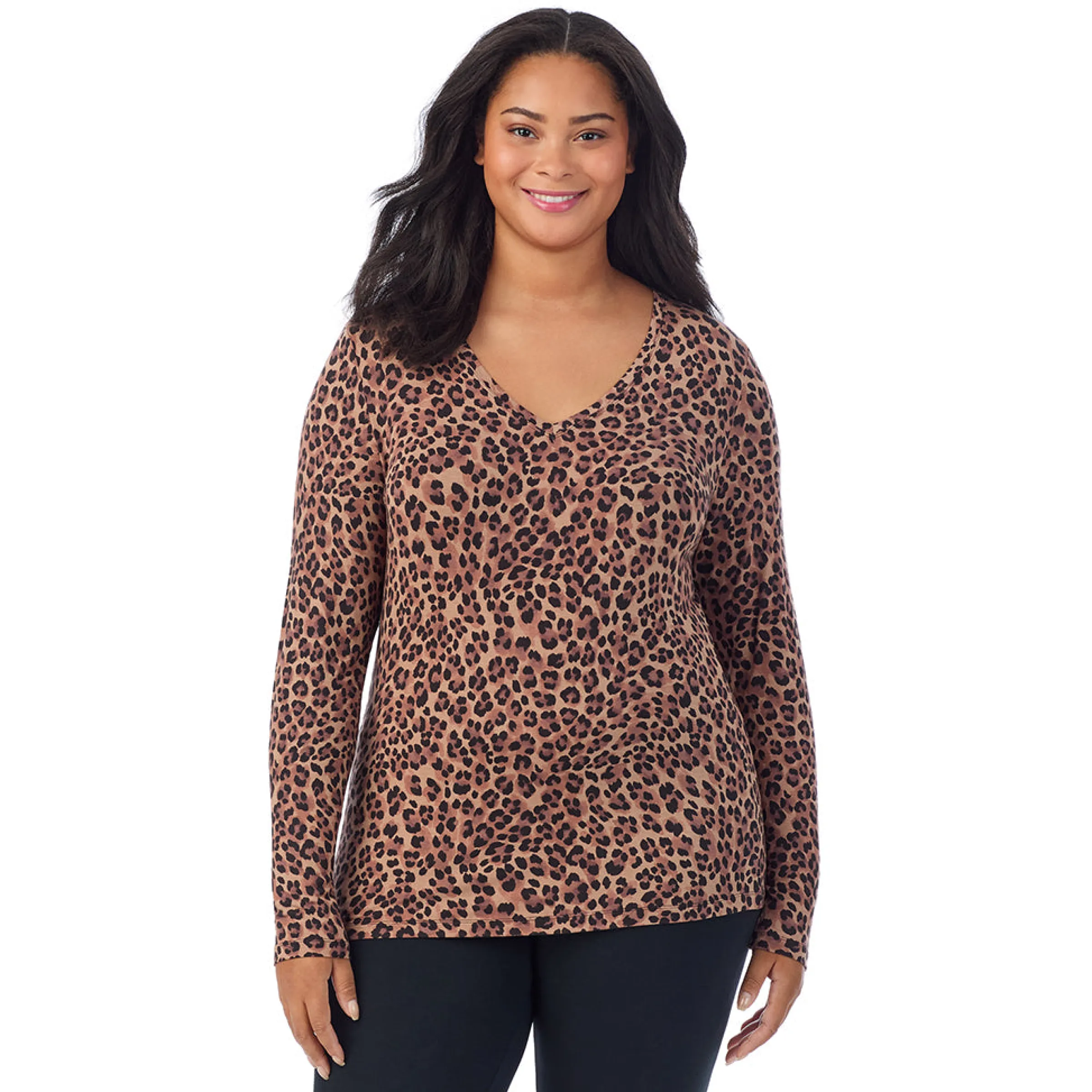 Clearance Softwear With Stretch Long Sleeve V-Neck PLUS Women Plus Size|Long Sleeves