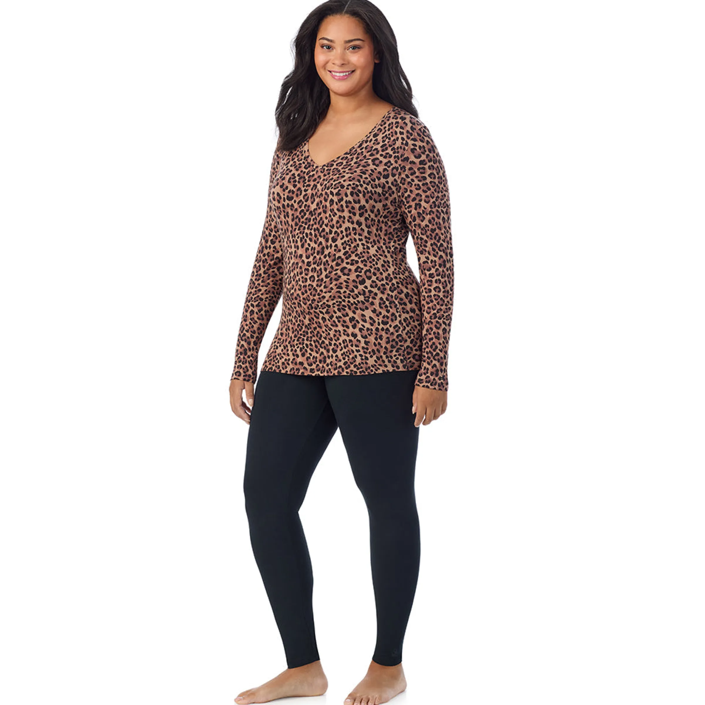 Clearance Softwear With Stretch Long Sleeve V-Neck PLUS Women Plus Size|Long Sleeves