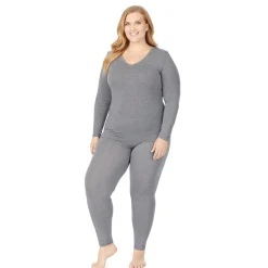 Clearance Softwear With Stretch Long Sleeve V-Neck PLUS Women Plus Size|Long Sleeves