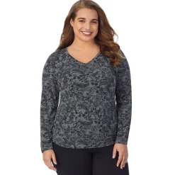Clearance Softwear With Stretch Long Sleeve V-Neck PLUS Women Plus Size|Long Sleeves