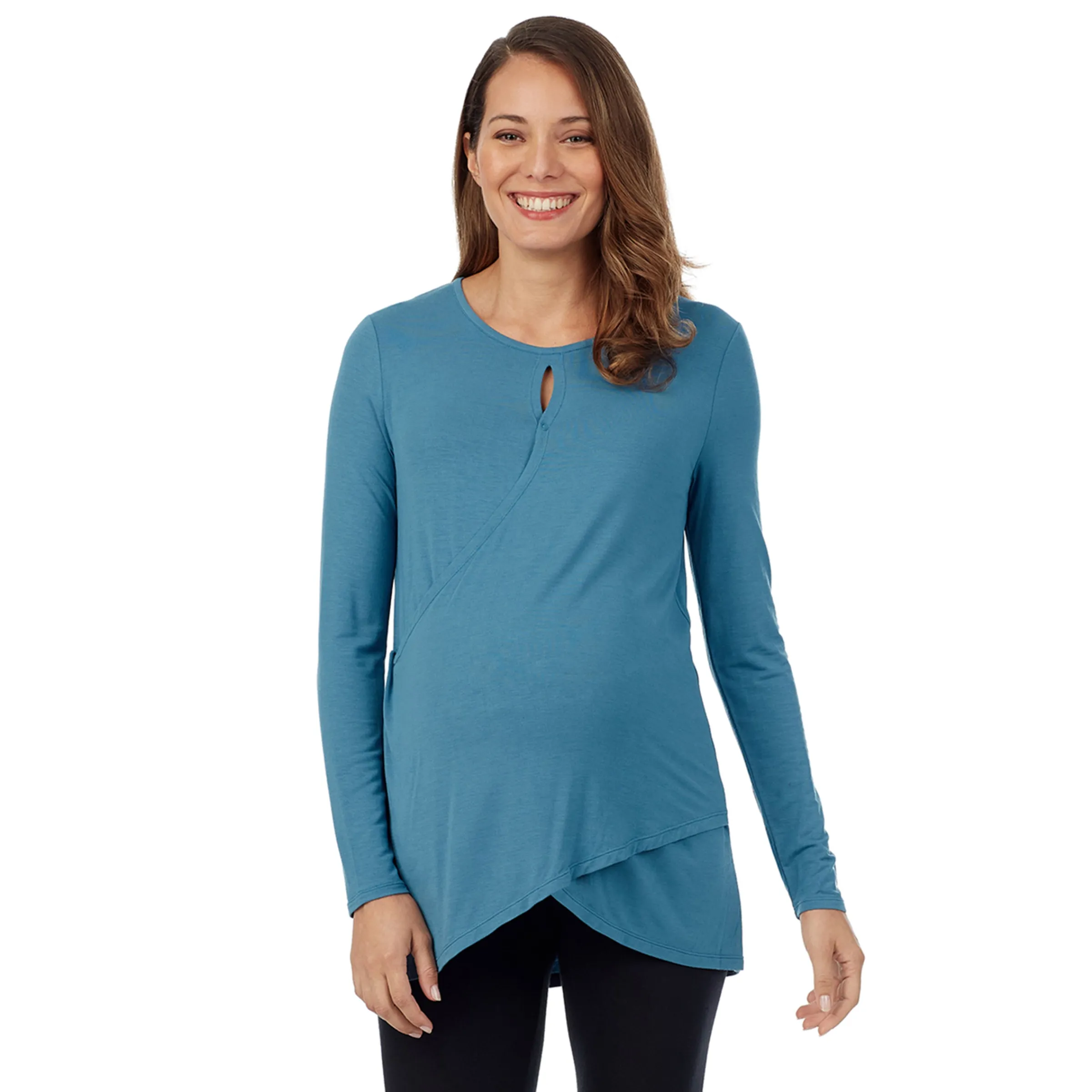 Softwear with Stretch Maternity Wrap Front Top Women Long Sleeves|Maternity