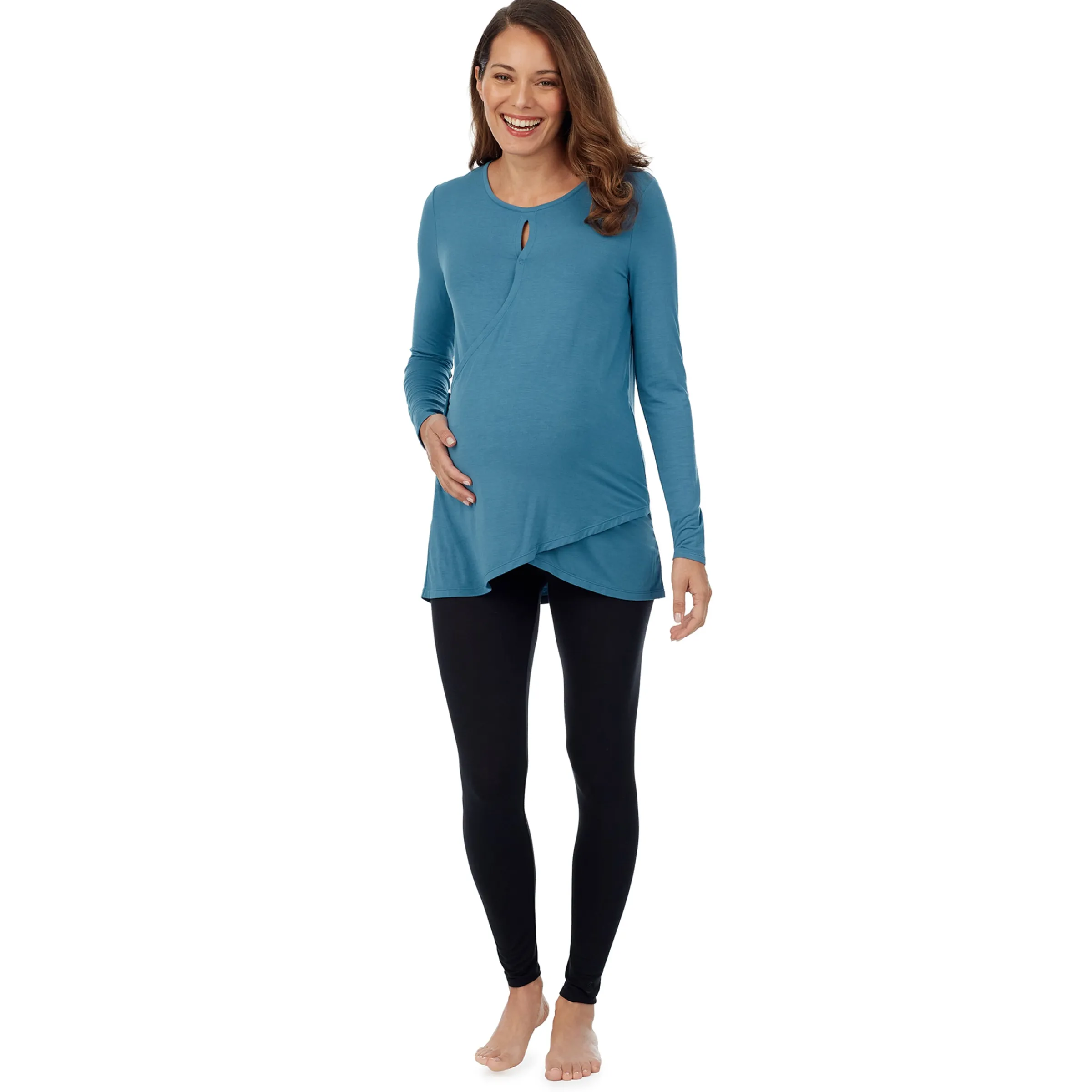 Softwear with Stretch Maternity Wrap Front Top Women Long Sleeves|Maternity