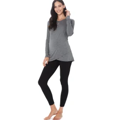 Softwear with Stretch Maternity Wrap Front Top Women Long Sleeves|Maternity