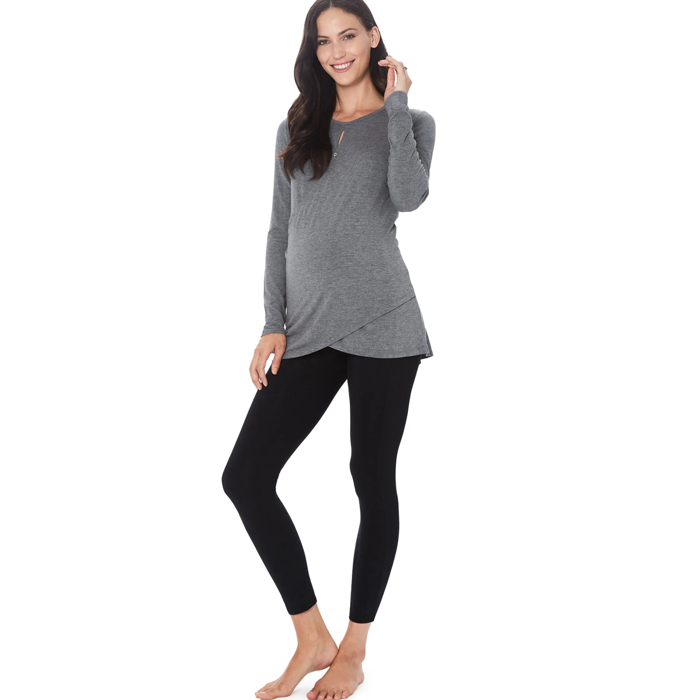 Softwear with Stretch Maternity Wrap Front Top Women Long Sleeves|Maternity