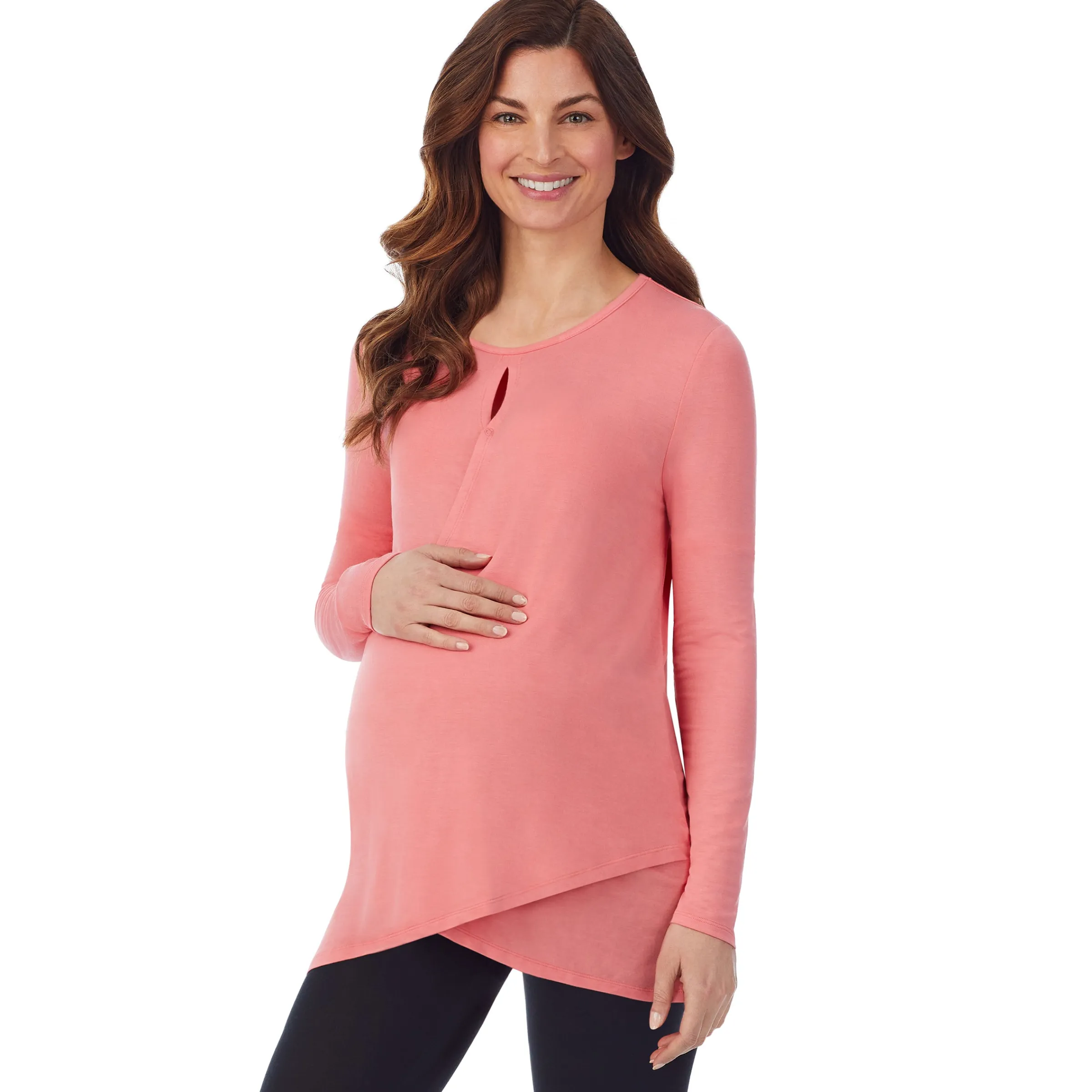 Softwear with Stretch Maternity Wrap Front Top Women Long Sleeves|Maternity