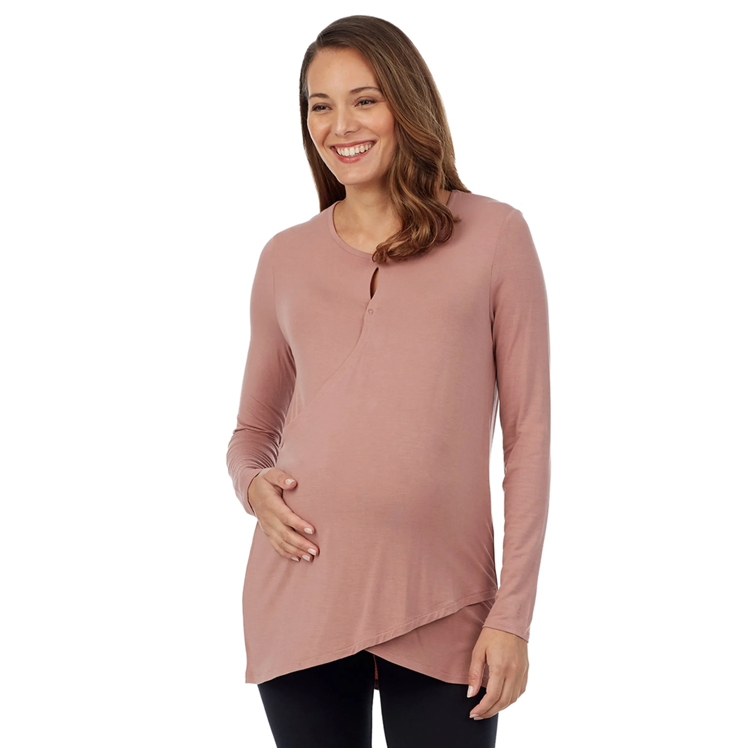 Softwear with Stretch Maternity Wrap Front Top Women Long Sleeves|Maternity