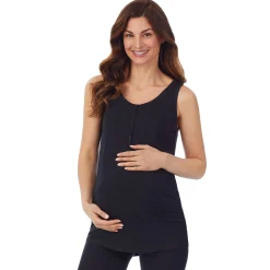 Best Softwear with Stretch Maternity Snap Front Henley Tank Top Women Maternity
