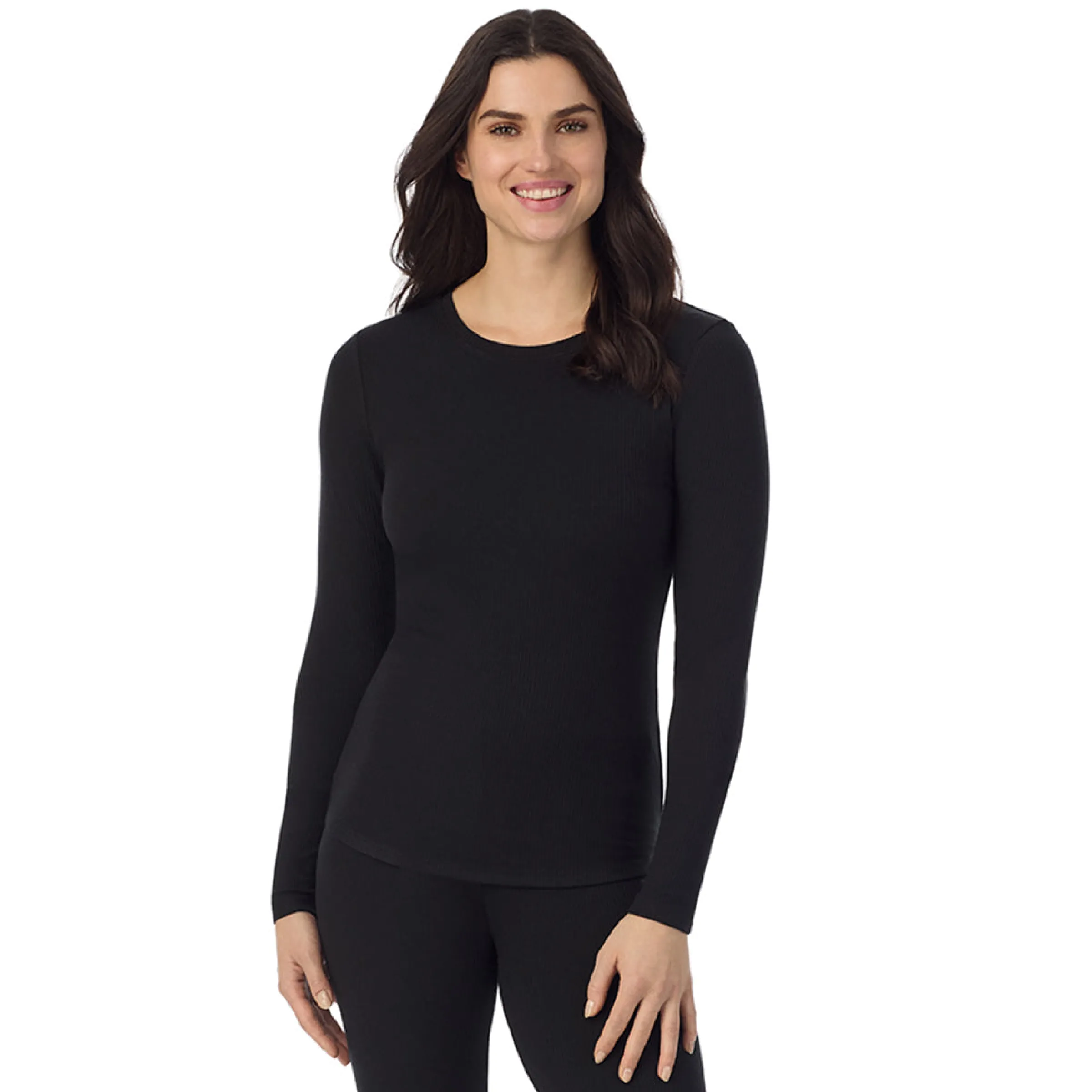 Outlet Stretch Rib Long Sleeve Crew Women Long Sleeves
