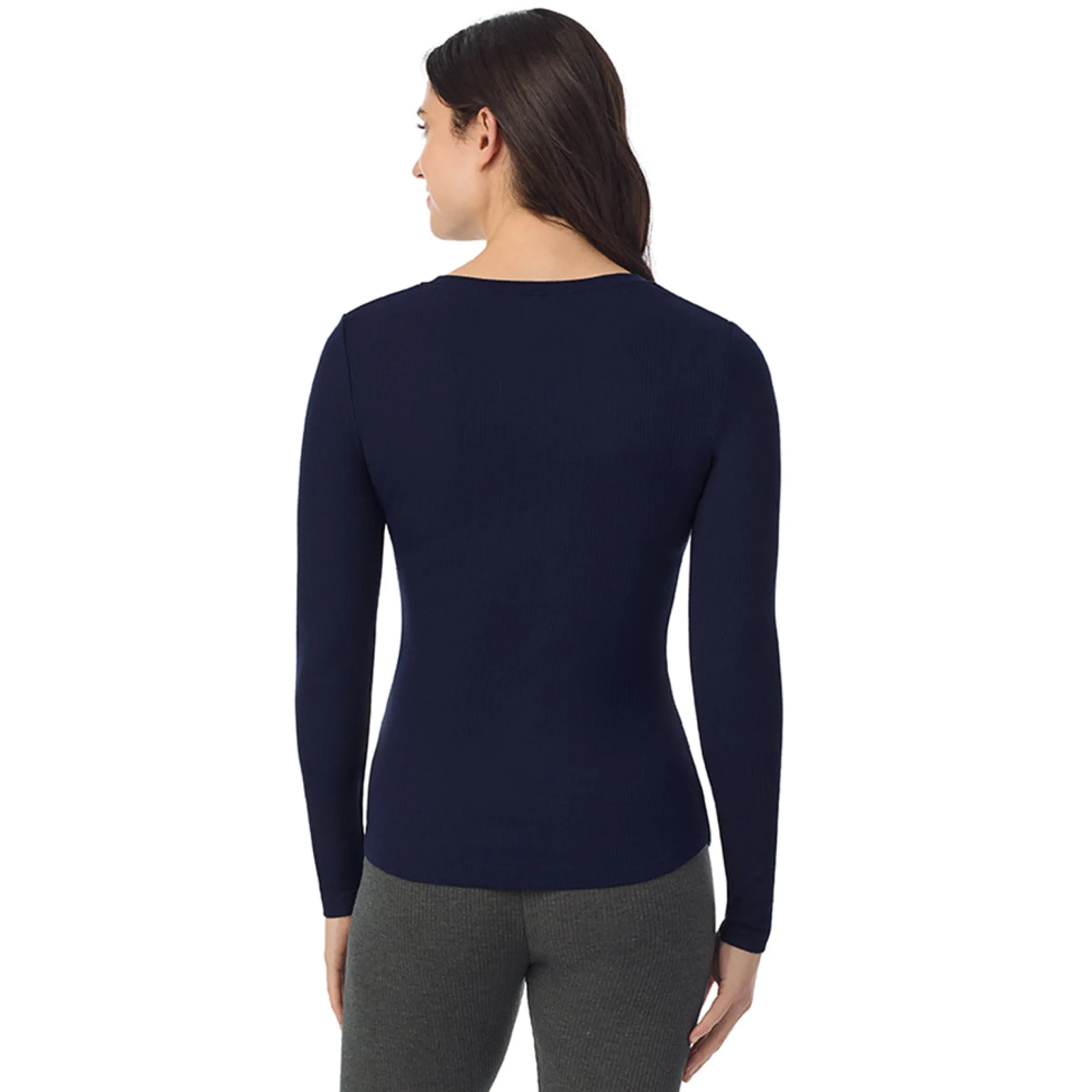 Outlet Stretch Rib Long Sleeve Crew Women Long Sleeves