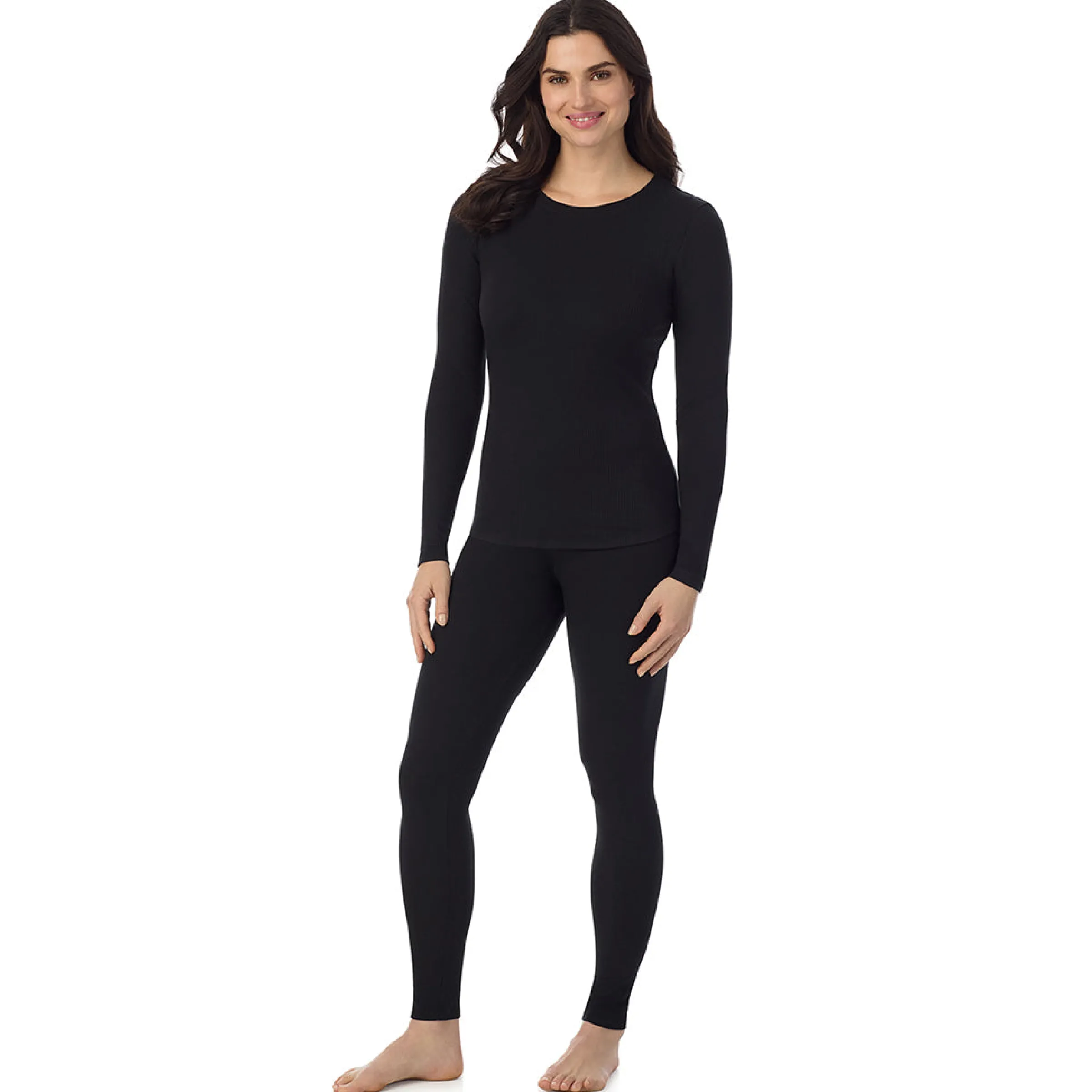 Outlet Stretch Rib Long Sleeve Crew Women Long Sleeves