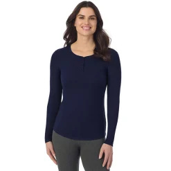 Discount Stretch Rib Long Sleeve Henley Women Long Sleeves