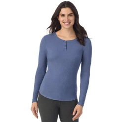Discount Stretch Rib Long Sleeve Henley Women Long Sleeves