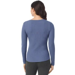 Discount Stretch Rib Long Sleeve Henley Women Long Sleeves