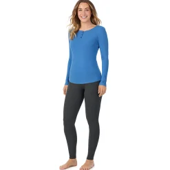 Discount Stretch Rib Long Sleeve Henley Women Long Sleeves