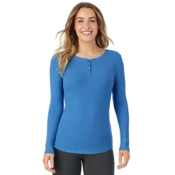 Discount Stretch Rib Long Sleeve Henley Women Long Sleeves