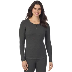 Discount Stretch Rib Long Sleeve Henley Women Long Sleeves
