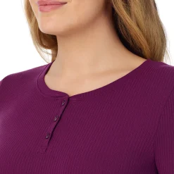 Discount Stretch Rib Long Sleeve Henley Women Long Sleeves