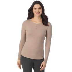 Discount Stretch Rib Long Sleeve Henley Women Long Sleeves