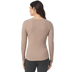 Discount Stretch Rib Long Sleeve Henley Women Long Sleeves