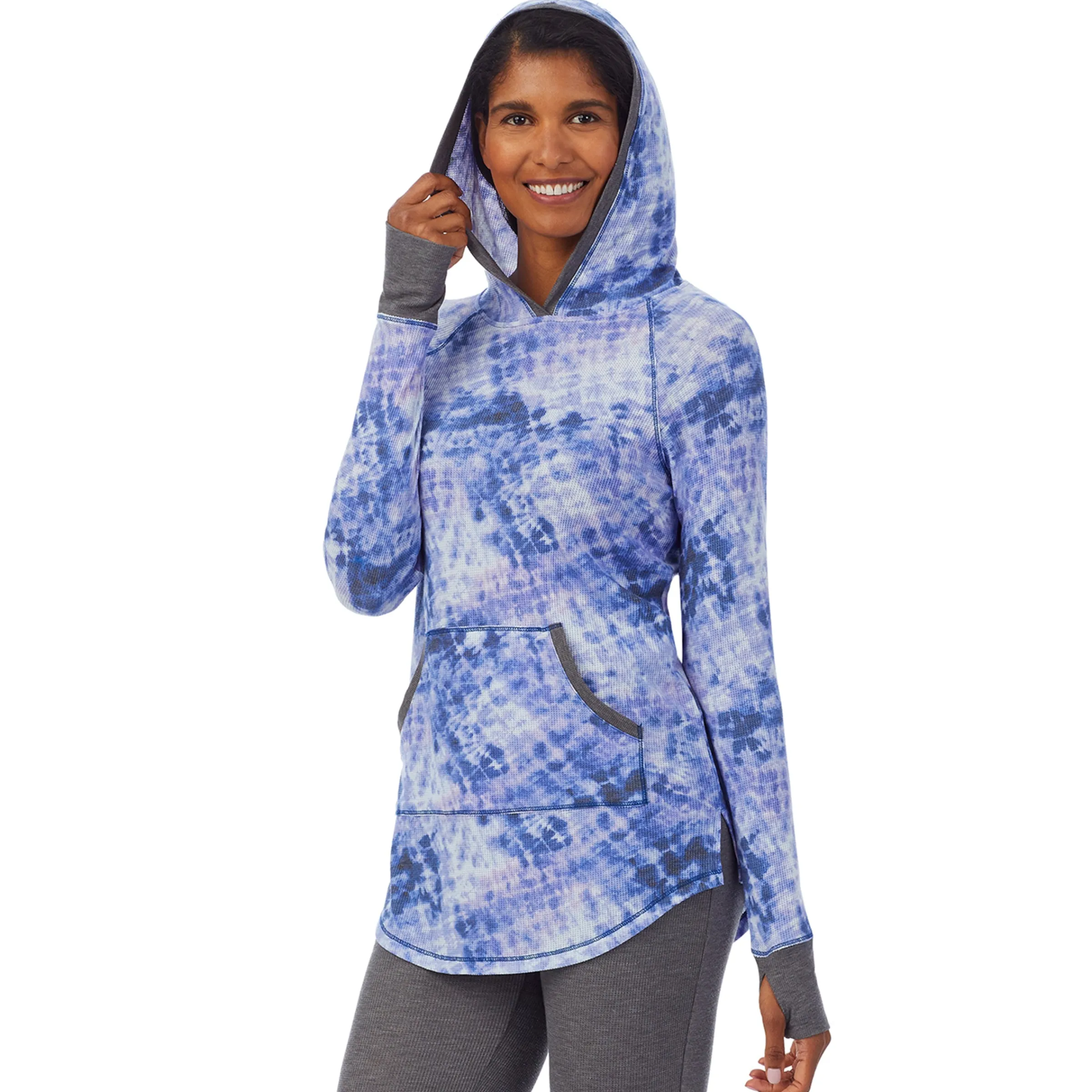 New Stretch Thermal Long Sleeve Hoodie Tunic Women Long Sleeves
