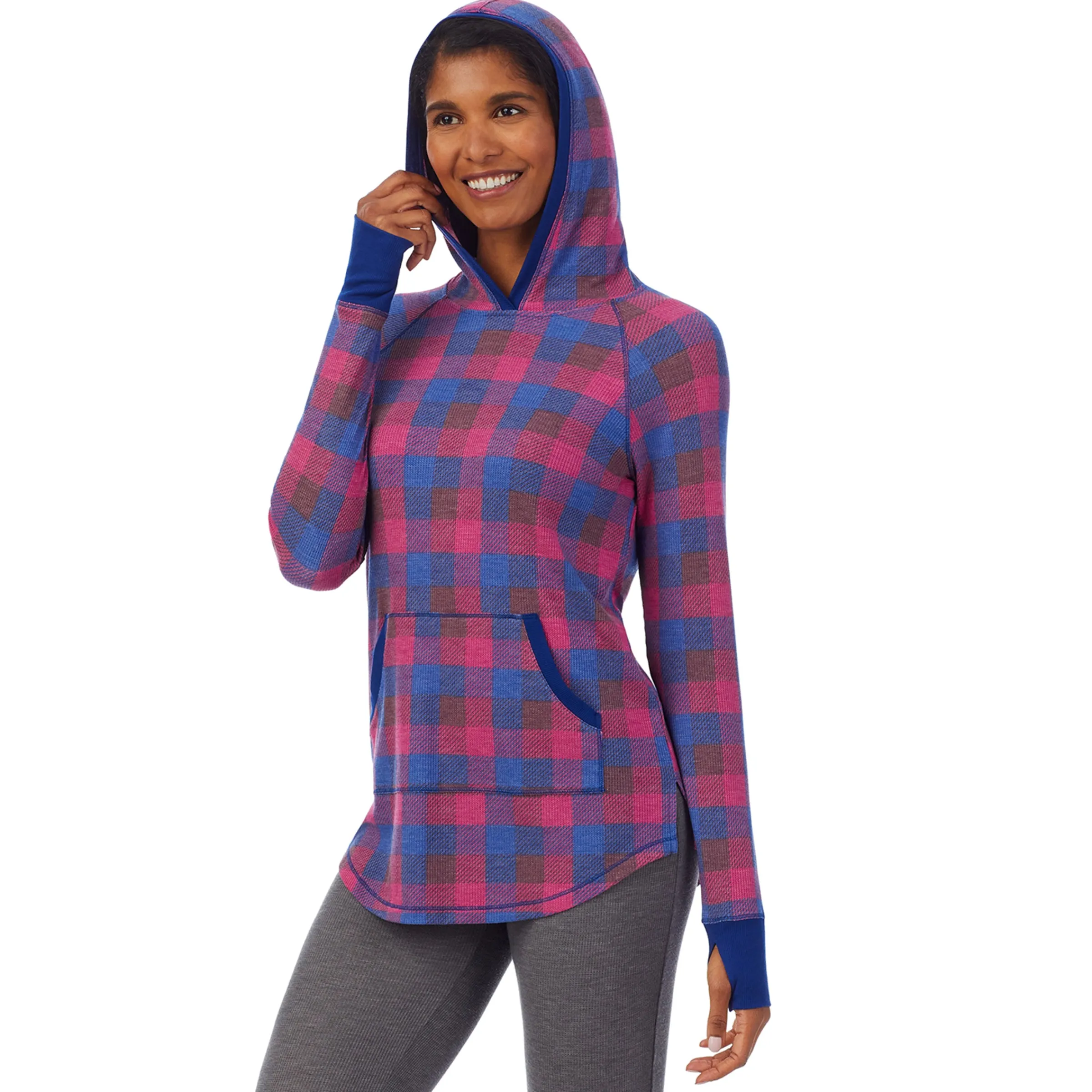 New Stretch Thermal Long Sleeve Hoodie Tunic Women Long Sleeves