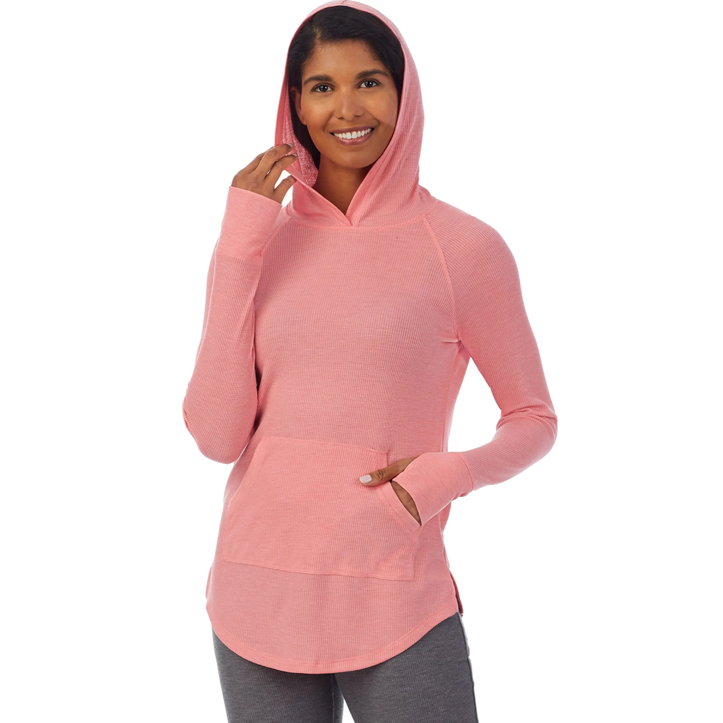 New Stretch Thermal Long Sleeve Hoodie Tunic Women Long Sleeves
